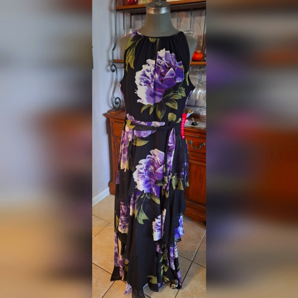 Alex Marie full length gown putple/black